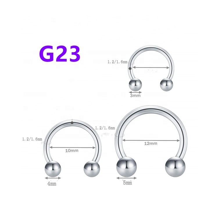 Pure titanium G23 nose stud nose ring earrings lip stud C shaped ear stud nose piercing