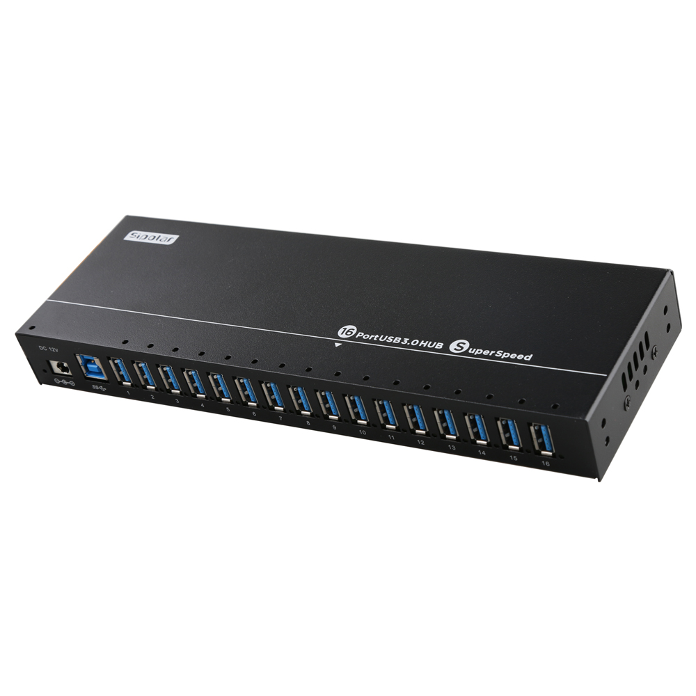 Sipolar a-316, многопортовый концентратор usb 3,0, 16 портов с выключателем питания для зарядки и синхронизации