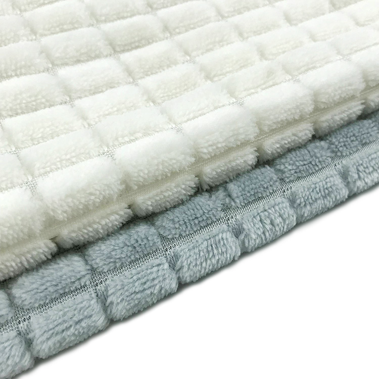KINGCASON Telas Recycled 100 Percentage Polyester One side Brush Jacquard Flannel Fleece Fabric for Pajamas