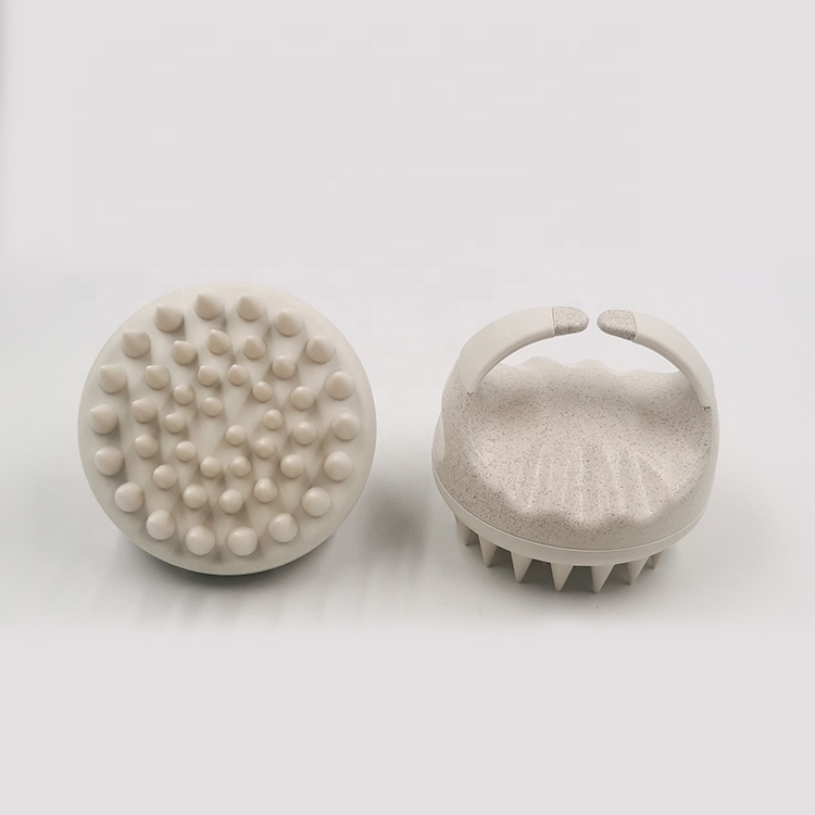Private Logo Hair Scalp Massager Shampoo Brush Wheat Straw Scalp Massager Shampoo Brush Dandruff Remover Wholesale