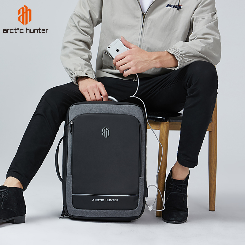 Рюкзак Arctic Hunter с несколькими отделениями, растягивающийся школьный портфель с USB-разъемом, водонепроницаемый вместительный ранец для ноутбука