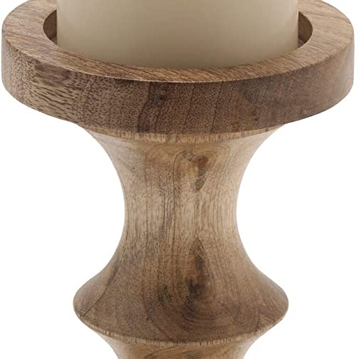 Set of 3 Natural Wood Tall Vintage Style Decorative Cream Colour Candle Holders -Home decors-Mother's Day gift-Wedding Decors