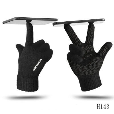 Men's and women's non-slip warm knitted touch screen gloves