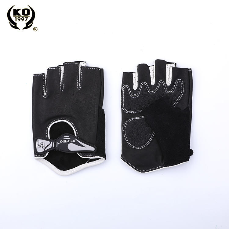 KKOYING leather exercise gloves sports hand gloves half-finger washable outdoor sports fitness gloves