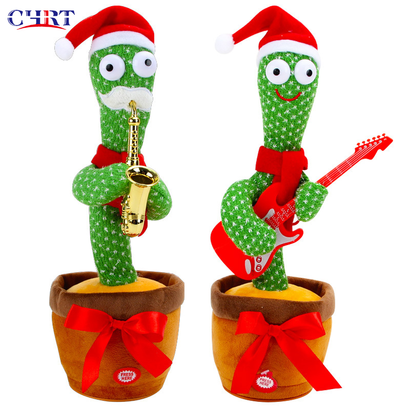 CHRT 2021 Hot Selling Cute Stuffed Flowerpot Twisting Dance Cactus Doll Talking Singing Music Dancing Cactus Plush Toy