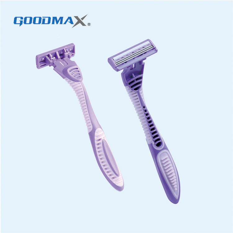 Одноразовая дорожная портативная прямая Женская бритва GoodMax с тройным Лезвием