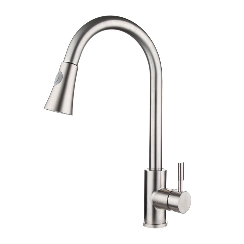 dual function sprayer kitchen faucets with pull out spout sink mixer 304