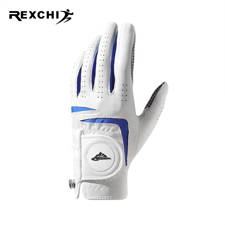 REXCHI XG56 Manufacturer Custom Holder Golf Gloves Leather Magnetic Ball Marker Left Right Hand Golf Glove Patterns