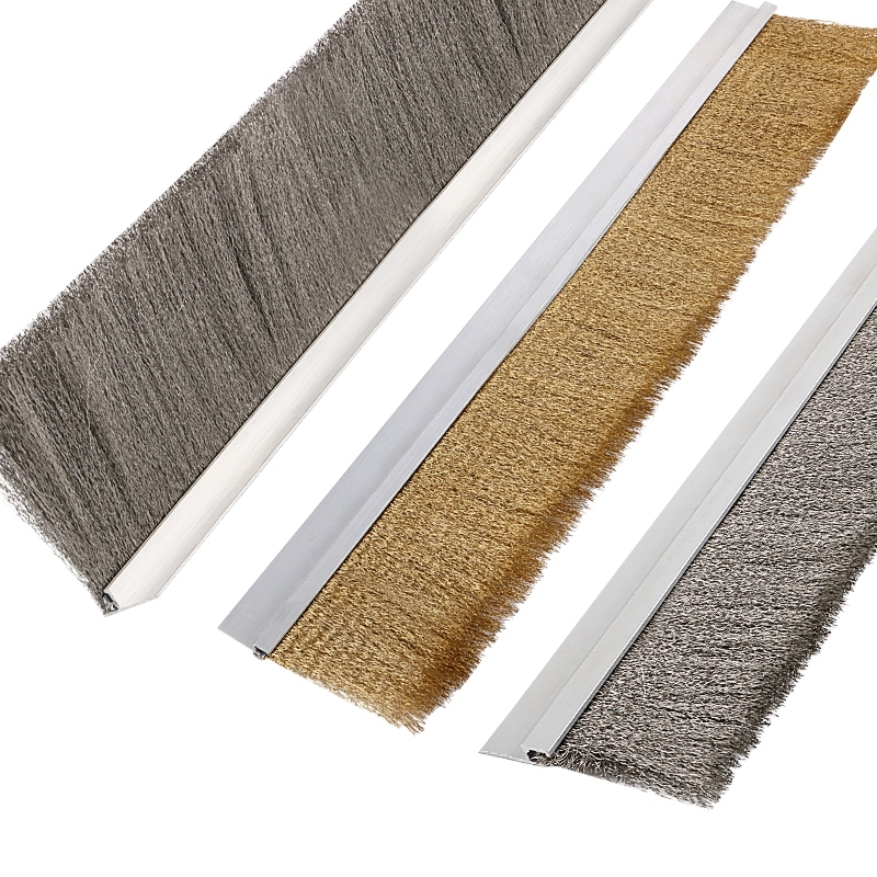 Custom Size H Type Stainless Steel Wire Brass Wire Polishing Industrial Strip Brush for Metal Industry