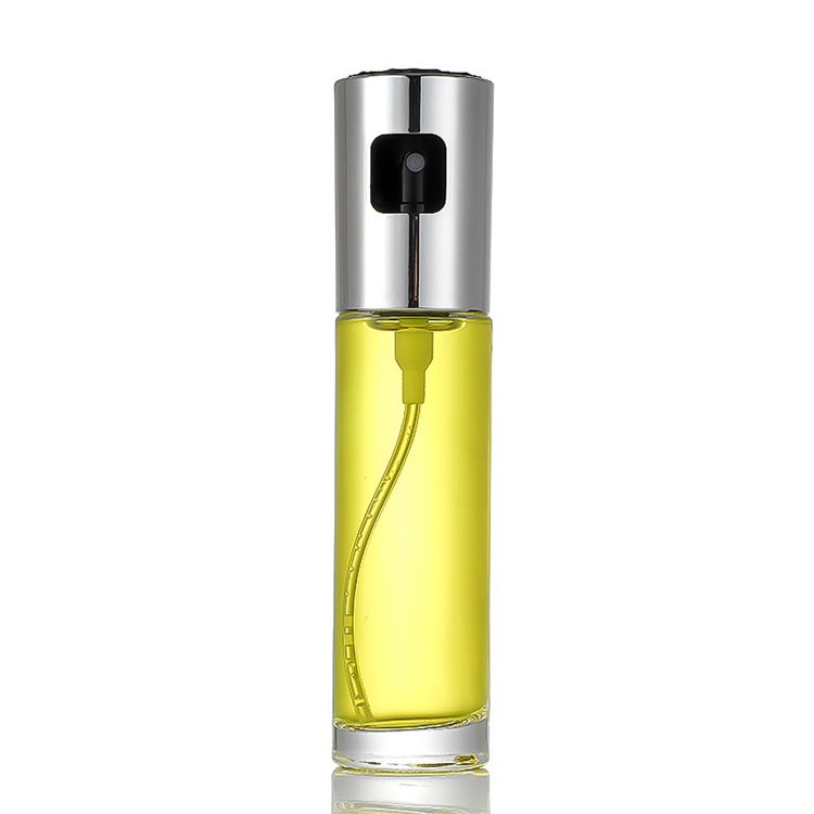 Durable 100ml Oil Spray Bottle Food Grade Clear Glass No Drip Wide Spray Press Nozzle Salad making Cooking Baking Oil Sprayer