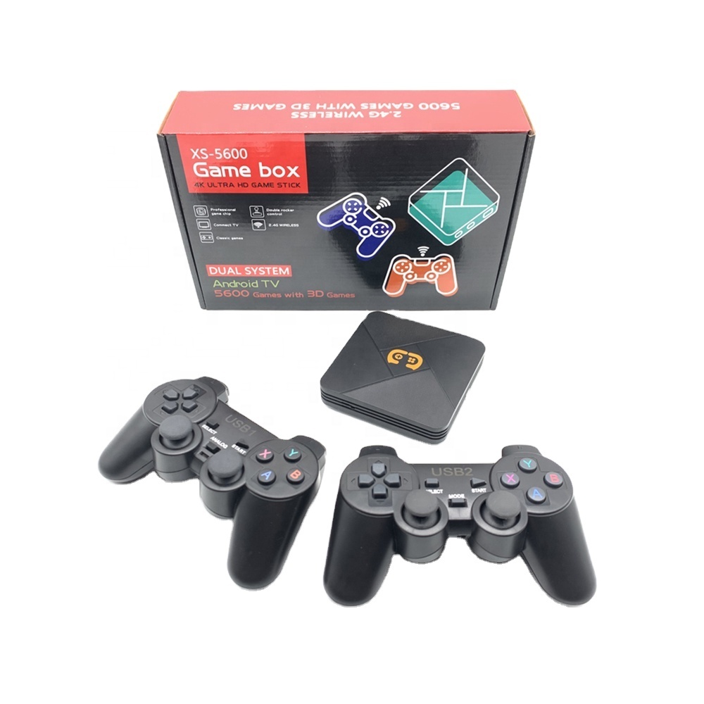 2021 Game Console Support AV HDMI-Compatible Wifi 4K Android TV Box Retro Game Player Classic PS1 N64 5600 Games Players