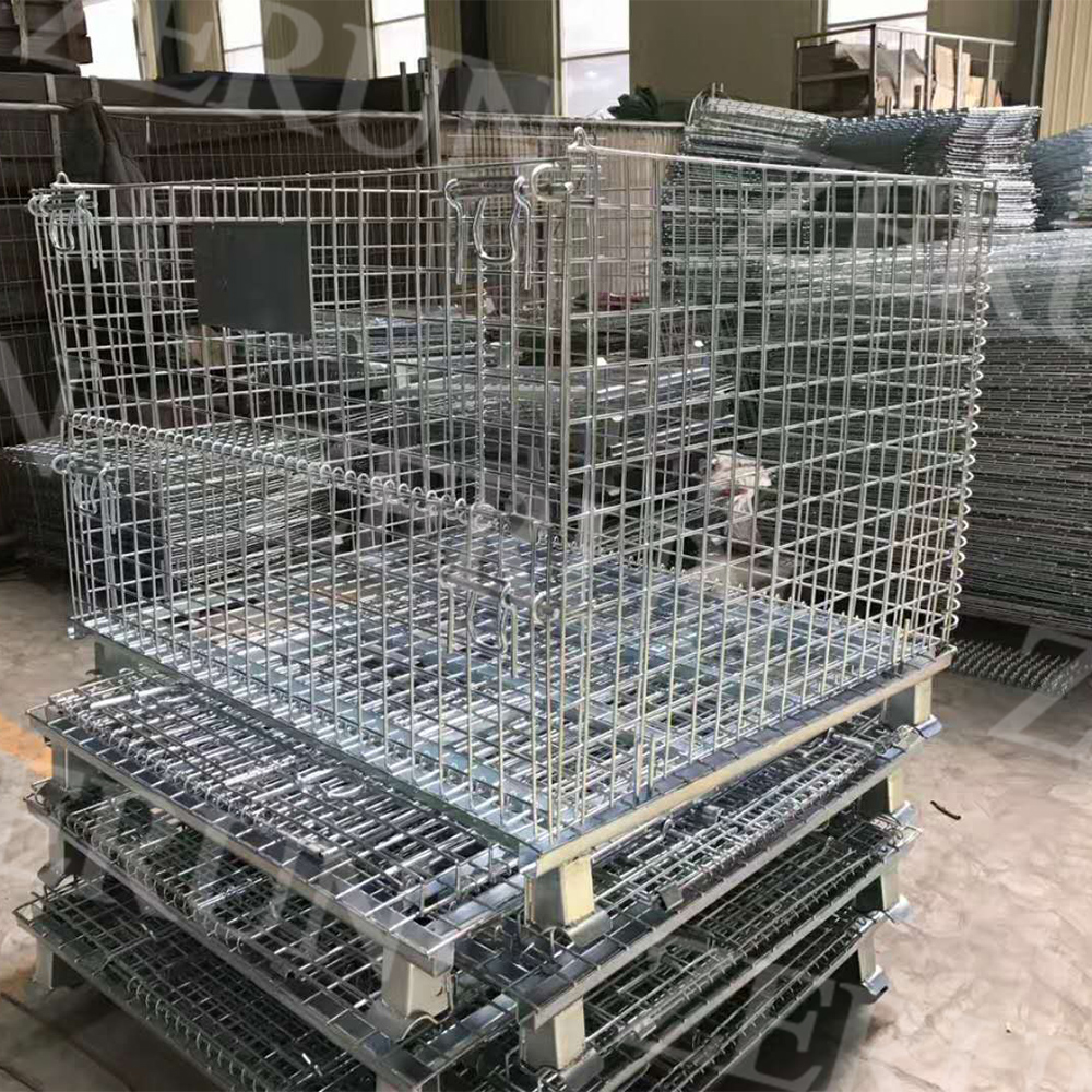 Customize warehouse equipment Wire Mesh Container/Storage cage/Mesh pallet wire cage