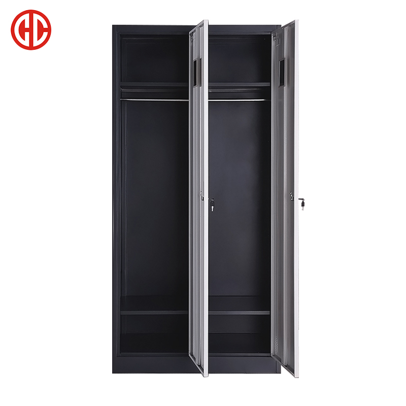 new design 2 door steel locker cabinet clothes cupboard with mirror