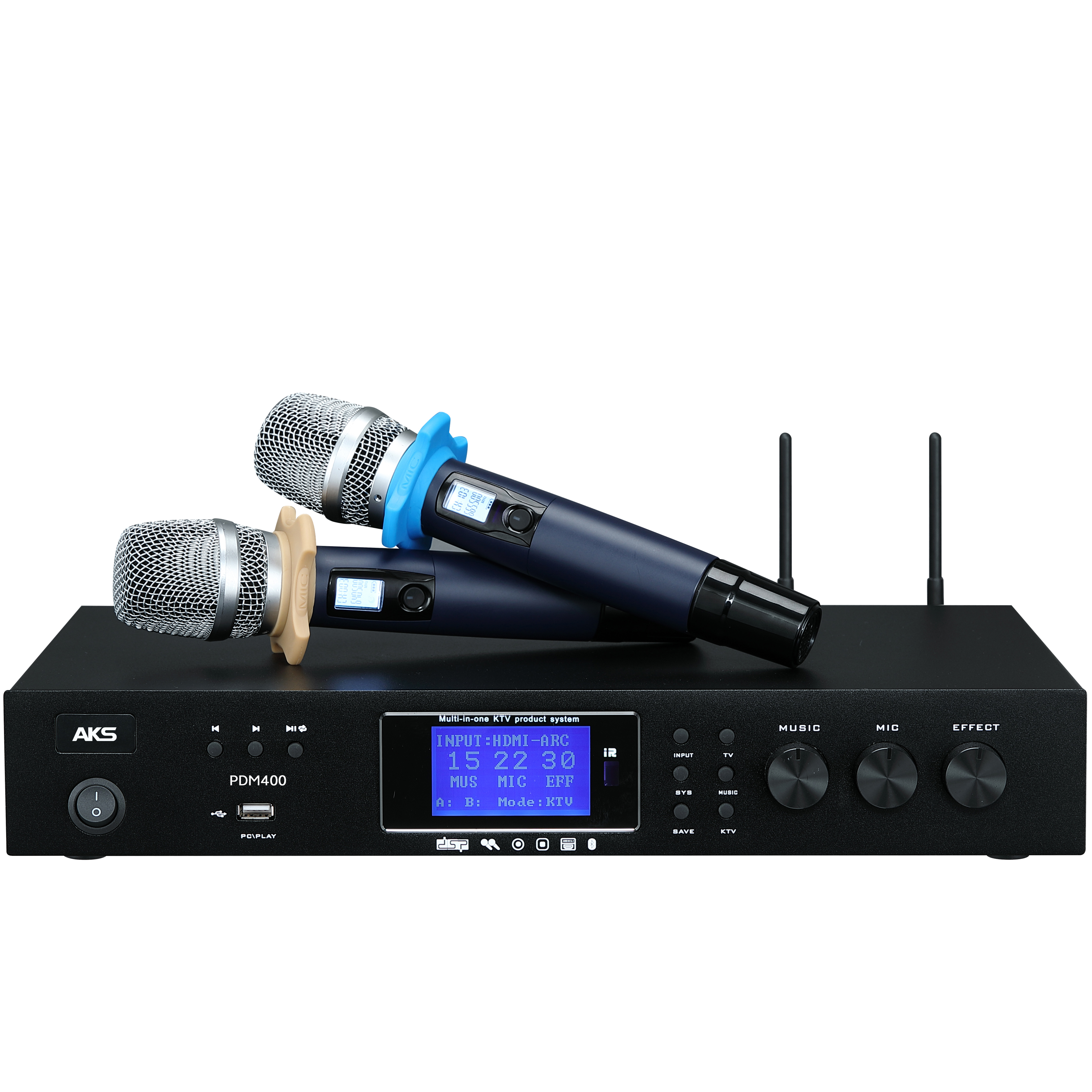 Professional Digital Mixer  integrated power amplifier  with DSP audio processor and wireless microphone  for KTV and home
