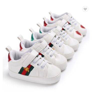Hot selling soft sole PU material newborn baby casual shoes sneakers for baby girls and boys