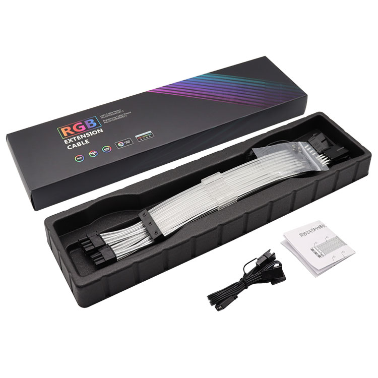 2x8 Pin(6 + 2) Модифицируемый удлинитель питания RGB GPU Кабель питания PSU удлинитель PCIe GPU Dual Triple 8-Pin 6 + 2Pin