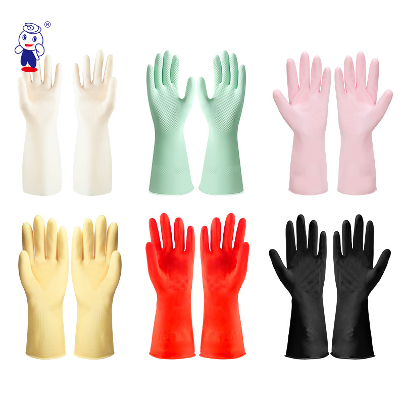 Customized Eco-Friendly Rubber Cleaning Latex Household Gloves Durable Reusable Waterproof for Kitchen Washing for Summer Winter