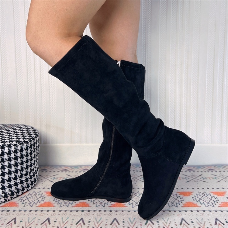 New fashion trend women's ankle shoes platform leather boots women's flat boots winter shoes