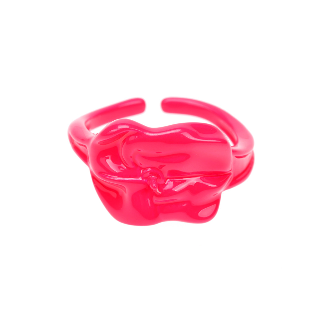 New Style Rainbow Color Paint Surface Open Rings Alloy Gold Plated Adjustable For Women Jewelry