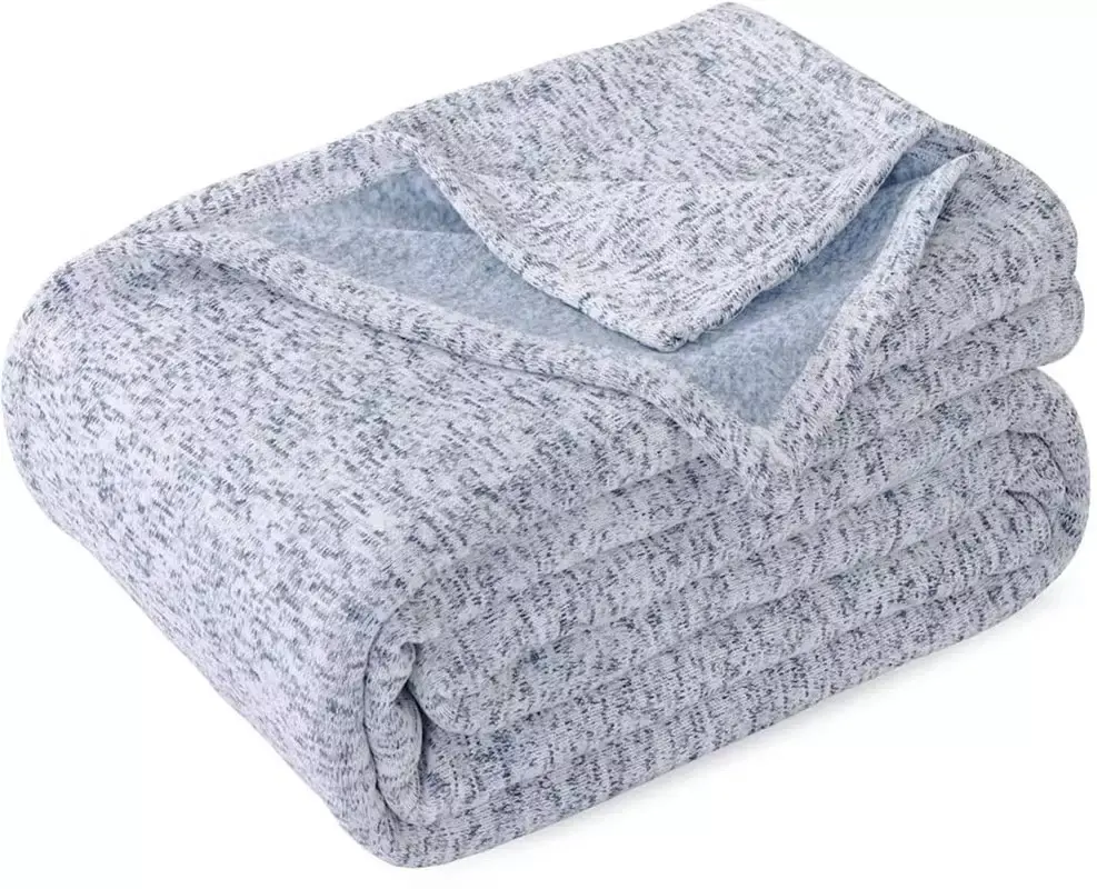 Summer knit lightweight soft cozy fuzzy customized grey sublimated jersey sweater fleece blankets manufacturer