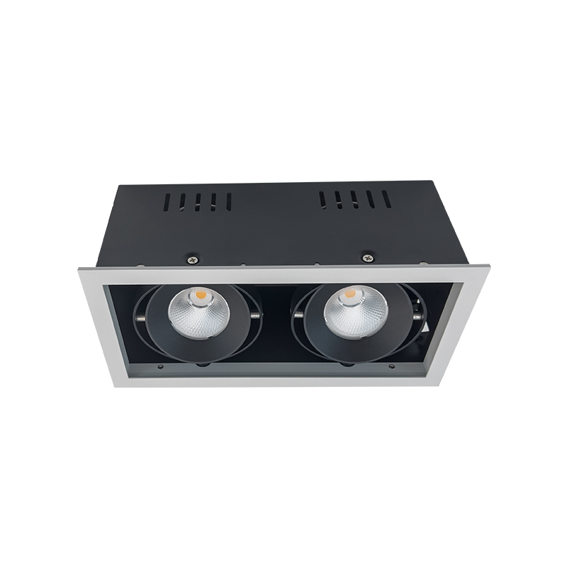 Double 15W 18W 2 Heads adjustable Cob Led Grille Light Recessed Downlights Wall Washer Ceiling Indoor Embedded Spotlights Hotel