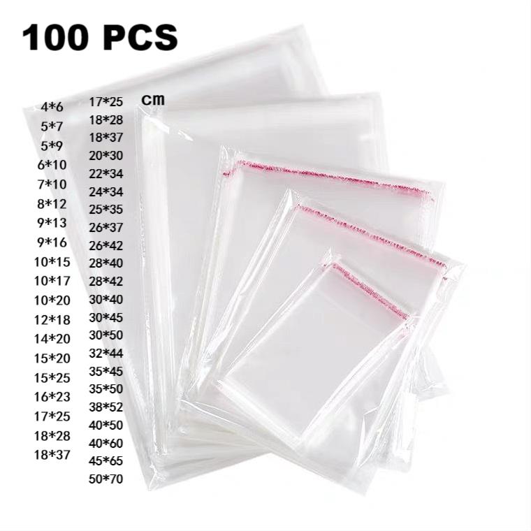100 Pcs 2'' *3'' Factory Price Transparent Jewelry Plastic Customized Packaging Bags Poly Bubble Mailers Opp Bag