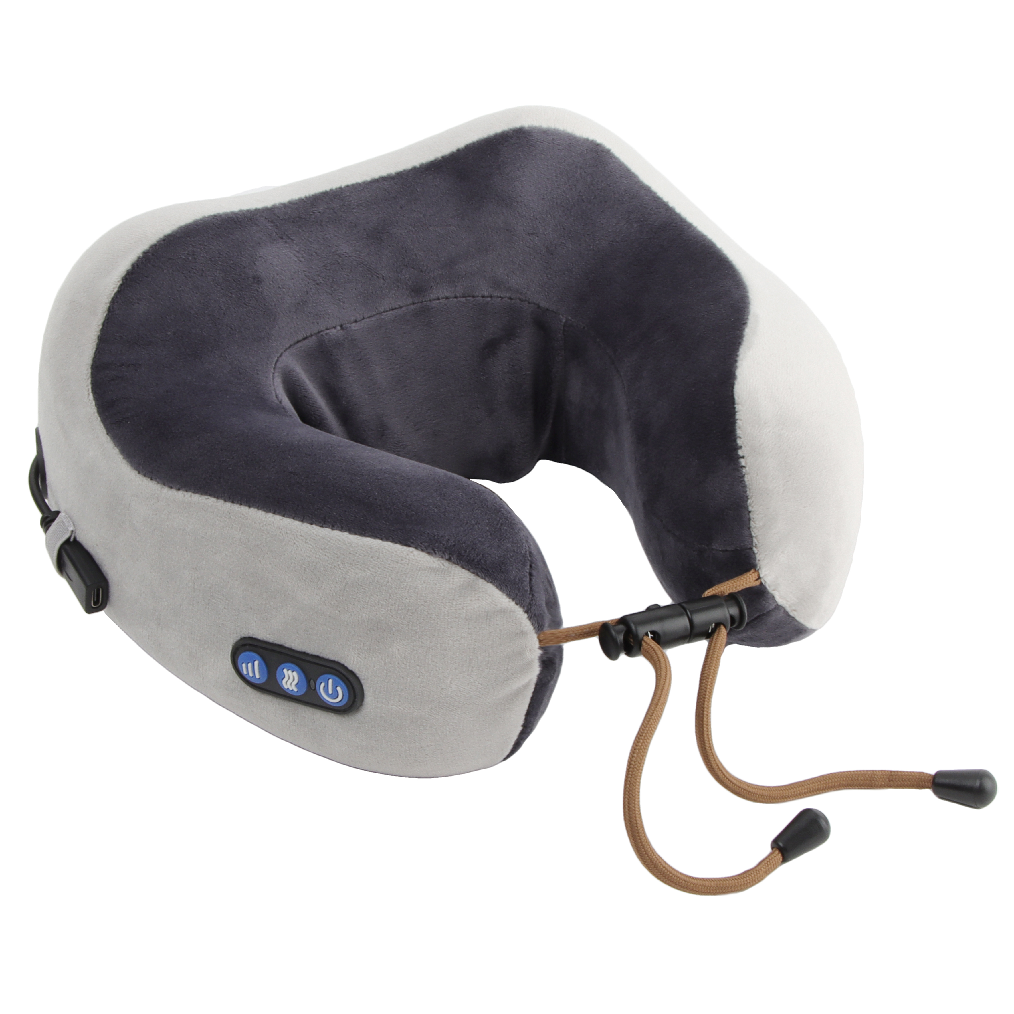 Rechargeable kneading shiatsu heating portable electronic smart massage pillow