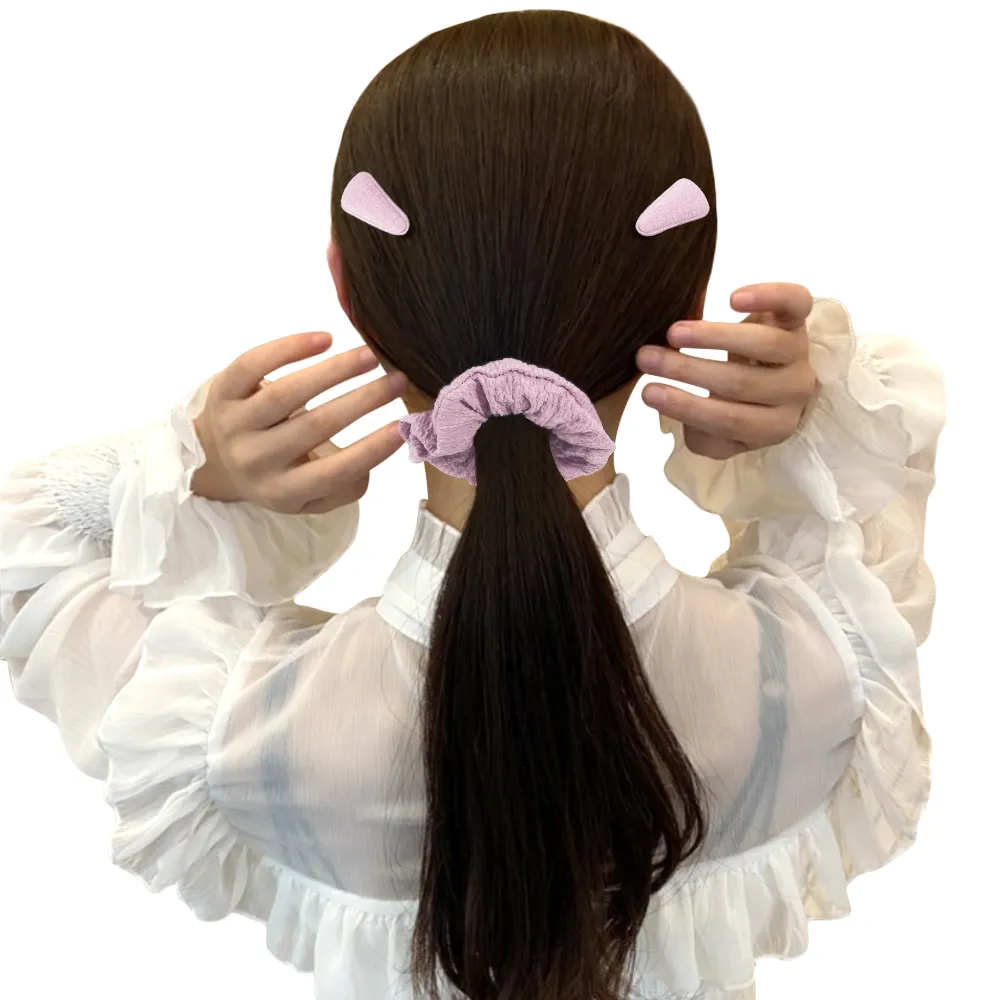 Fashion Hair Accessories Set Scrunchies With Hairpin Sweet Chiffon Hair Band With Ribbon Solid Color Scrunchies