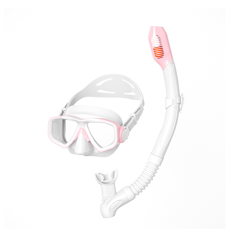 best sale tempered glasses silicone strap Full dry scuba swimming Snorkeling diving mask snorkel set equipment