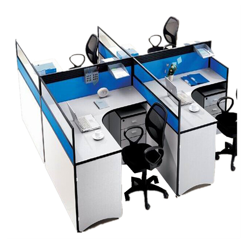 Modern Office Furniture 4 Person Office Workstation MDF Staff Desk