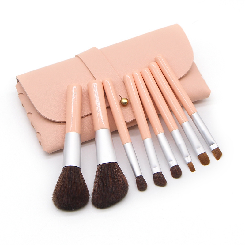 2021 8 PCS eye brushes best nimi make up wood purse handles soft foundation makeup brush set with bag