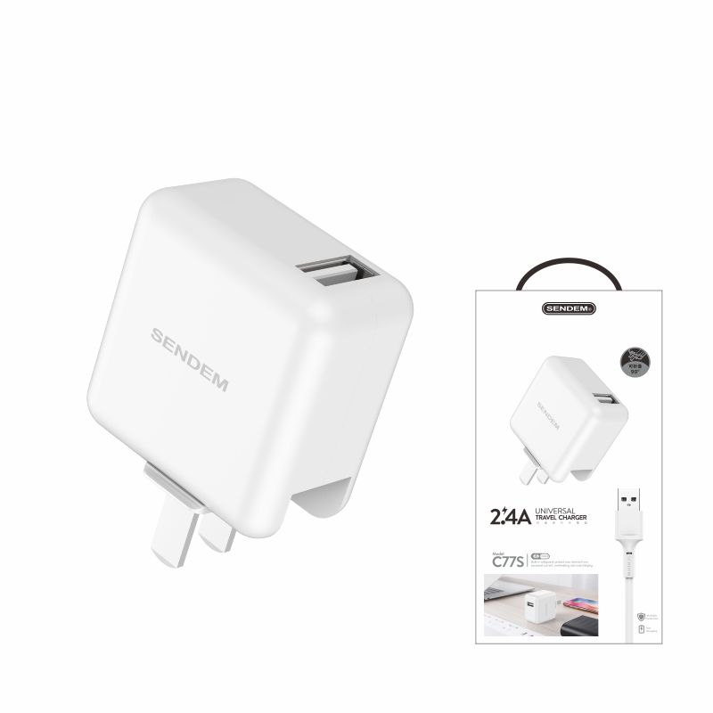 Оптовая продажа с завода, OEM, доступен, складной угловой адаптер 2,4 А с USB-портом QC, портативное быстрое зарядное устройство для мобильного телефона