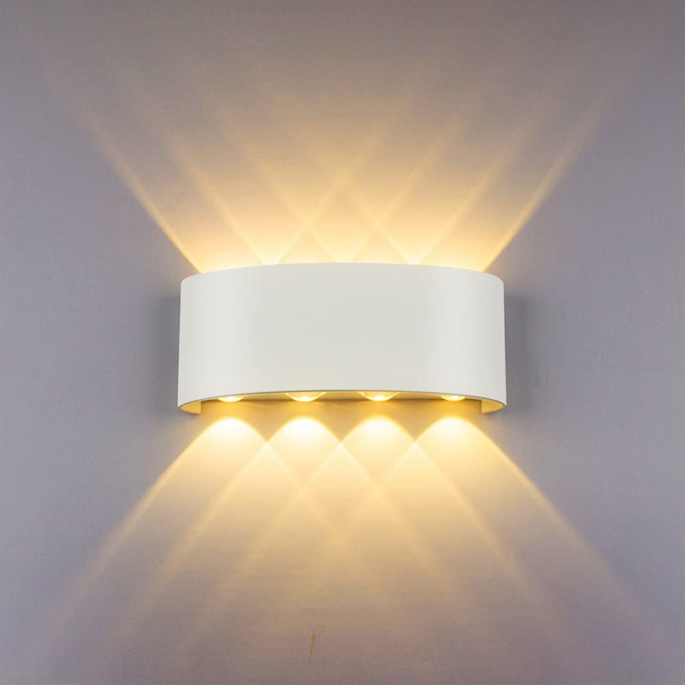 LED Wall Light Indoor Modern 6W Up and Down Wall Lights Brushed Aluminium Rectangular Wall Sconce Lamp