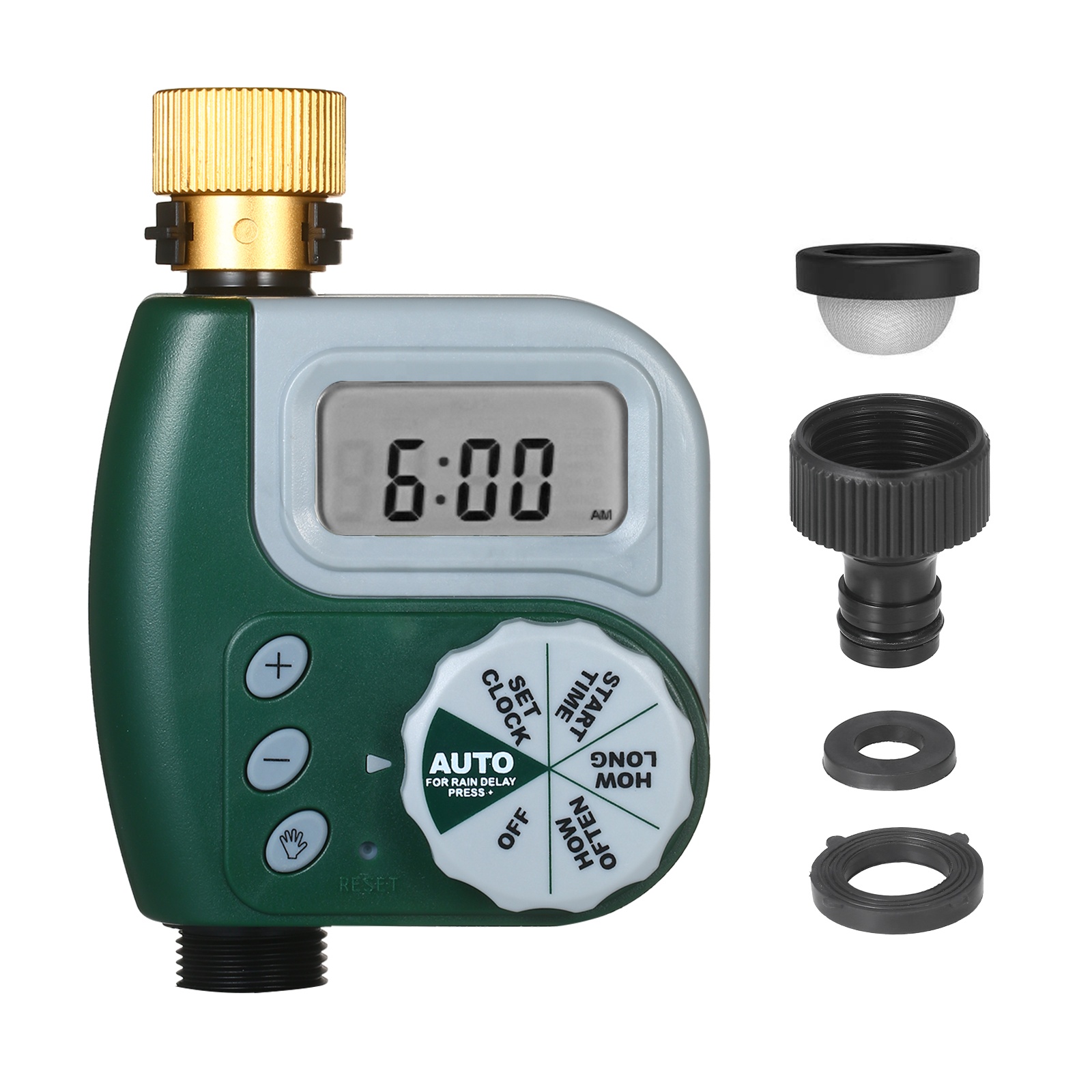 Digital Programmable Water Timer Garden Lawn Faucet Timer Automatic Irrigation Controller 1-Outlet Leakpoof Copper Connector
