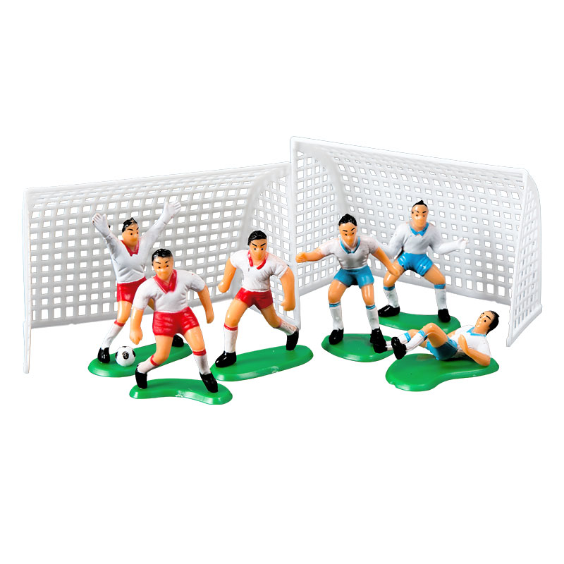 Baking decoration football team football field grass scene cake decoration football player goal cake decoration model doll