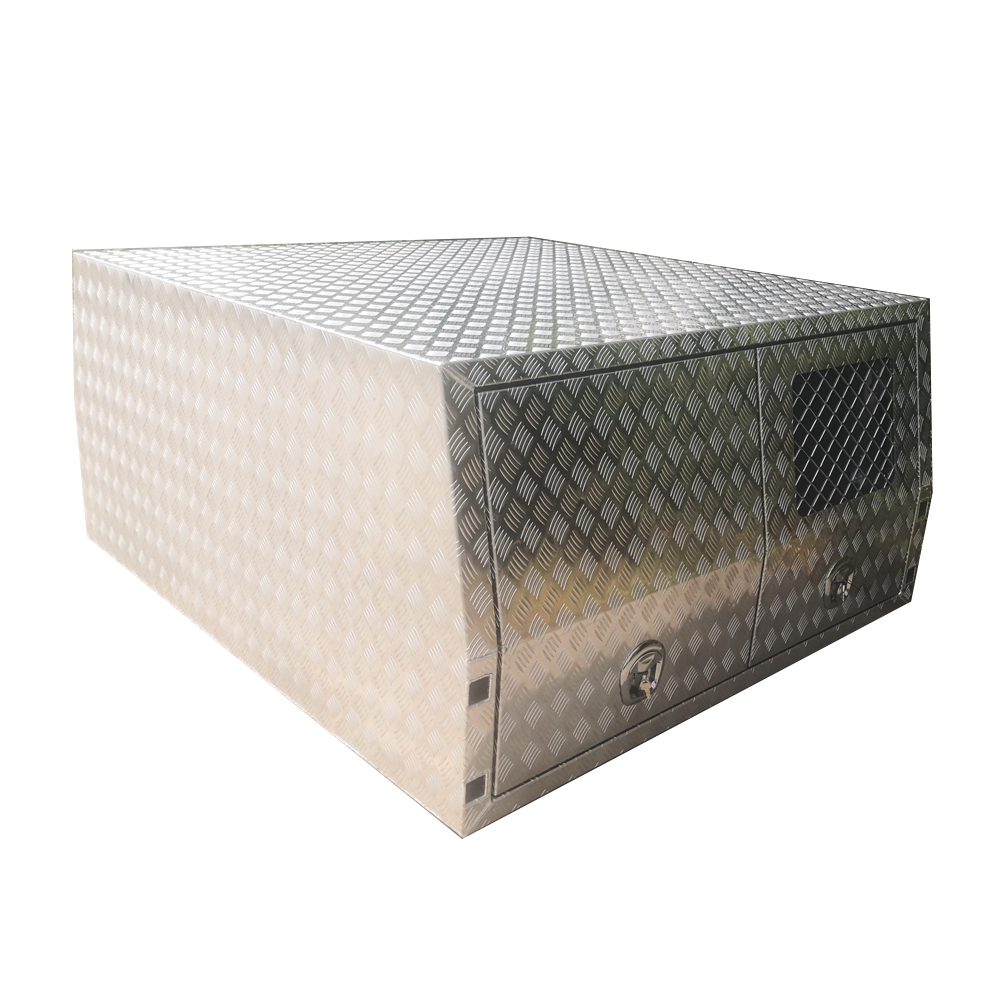 hot sale high quality check plate Dual Cab Ute Tray Aluminum Canopy With dog cage