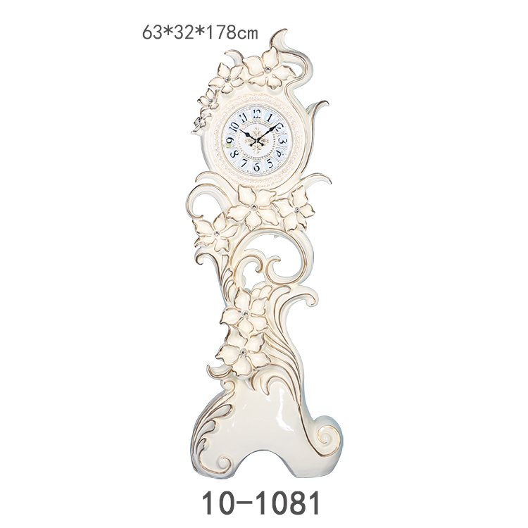 Antique European Style Resin Grandfather Floor Clock for Decorative