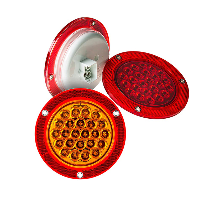 24LED 4 inch Amber/Red tail light with reflector for truck trailer lorry