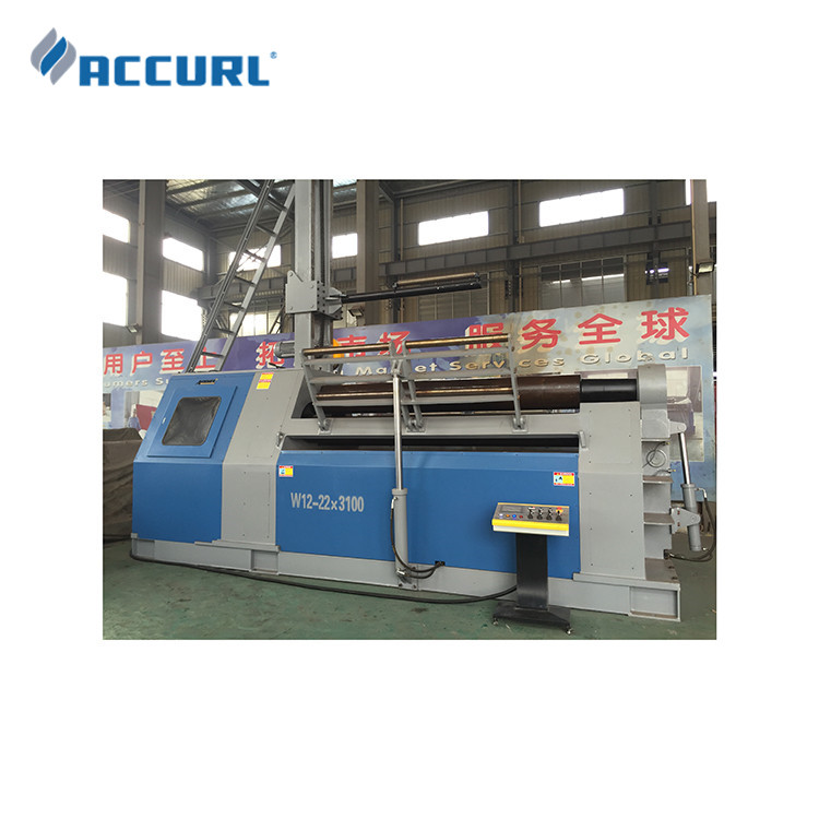 W12-22*3100 Hydraulic sheet metal Plate 4 Roller rolling machine with CE