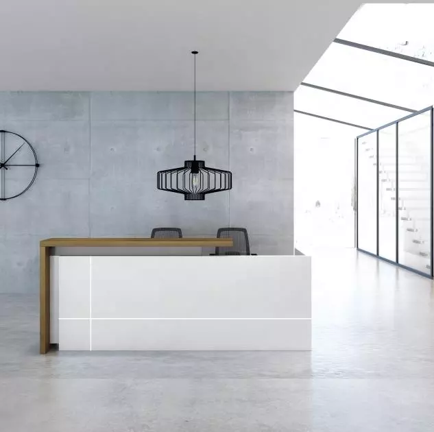 Wood Modern Small Office Customer Service Counter Reception Desk