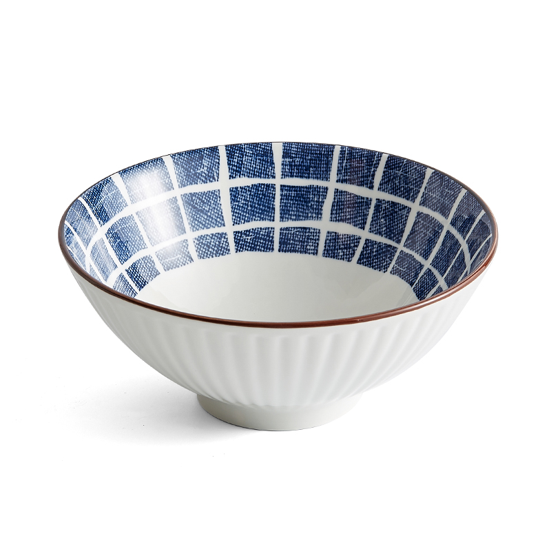 Japanese style creative ceramic ramen bowl household large eating creative bamboo hat mixing bowl large soup bowl