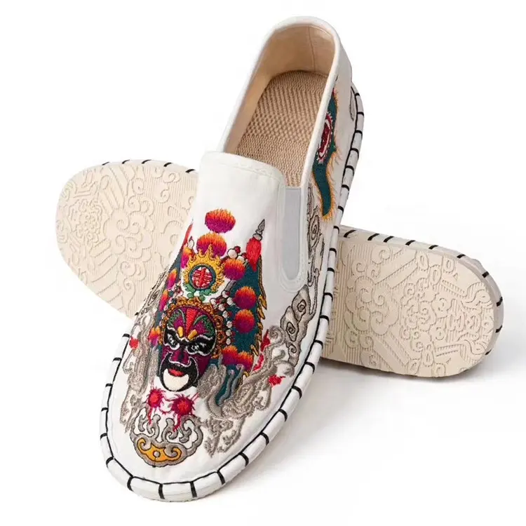 Тканевая обувь; Качественные дышащие Трендовые туфли с вышивкой в Пекинском стиле; Универсальная Повседневная Тканевая обувь