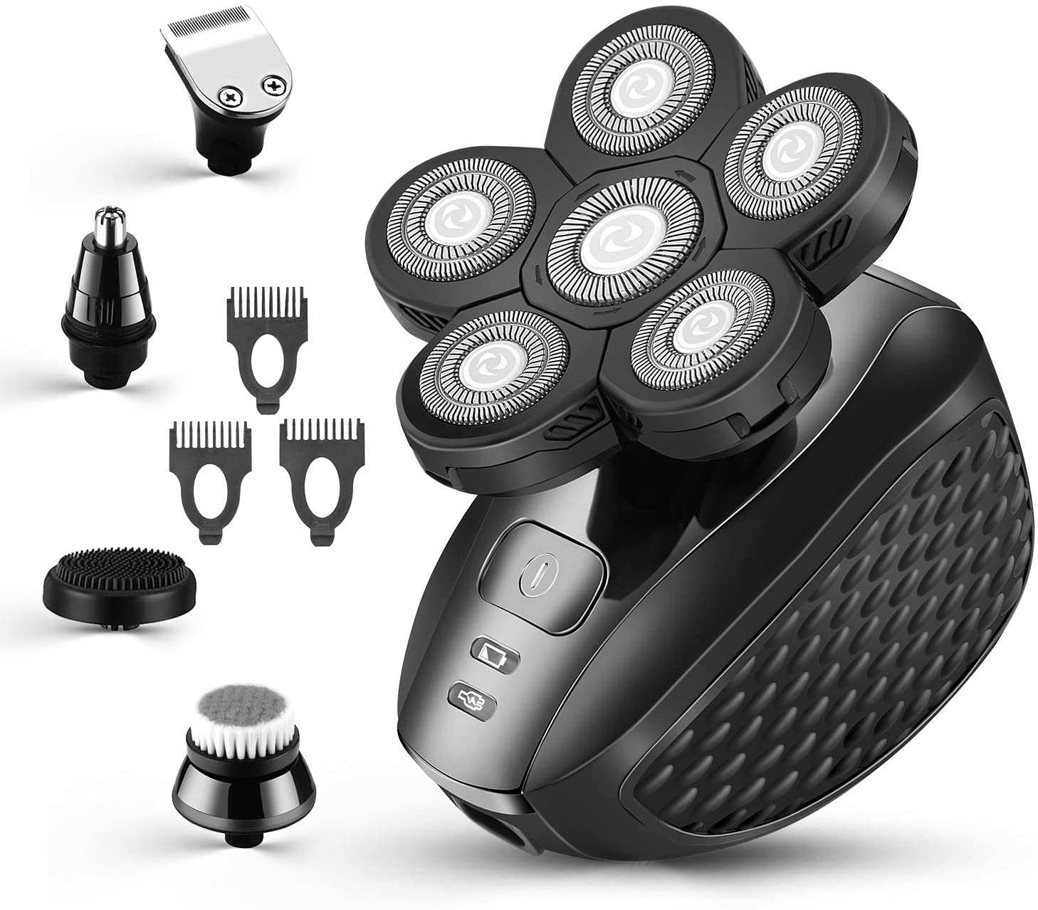 Multifunctional 5 in 1 Shavers Bald Head Grooming Kit Cordless Electric 6D Shaver Waterproof Men's Shaving Machine