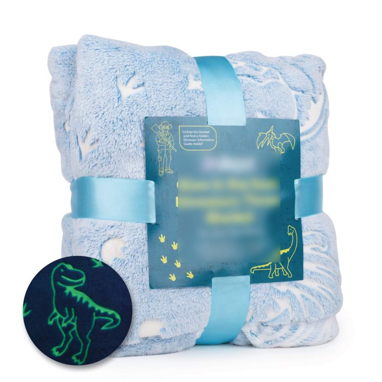 New Arrival Shining Throw Low Price Blue Blanket Glow In The Dark Light Blanket