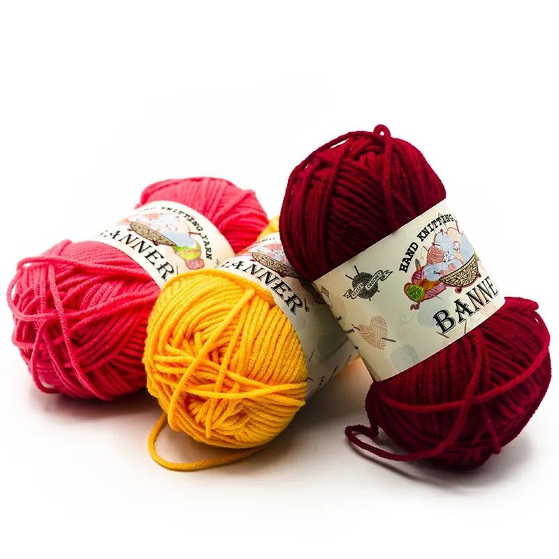100% Acrylic Yarn 5Ply Milk Cotton Acrylic Blended Crochet Knitting Yarn Using For Sweaters