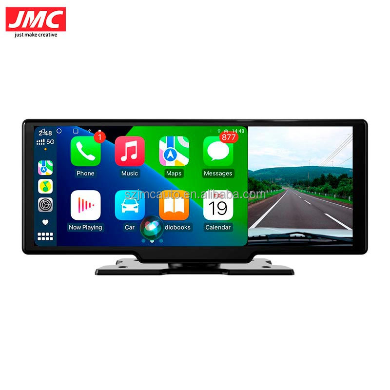 JMC 10,26 IPS сенсорный экран видеорегистратор BT WIFI беспроводной CarPlay беспроводной Android Авто Портативный монитор для универсального автомобиля