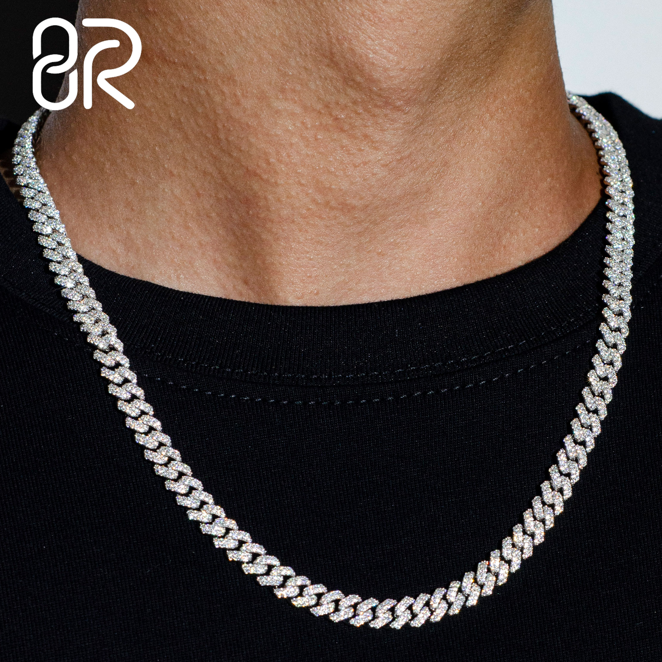 Custom Pass Diamond Tester Hip Hop Necklace, 925 Silver, Iced Out, 6 мм, 8 мм, VVS Moissanite, Cuban Link Chain, Hip Hop Jewelry