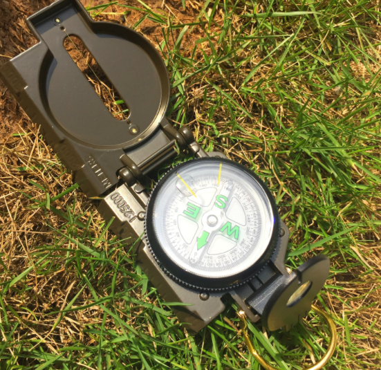 Aluminum green waterproof shock proof portable outdoor camping hiking military multi-functional compass
