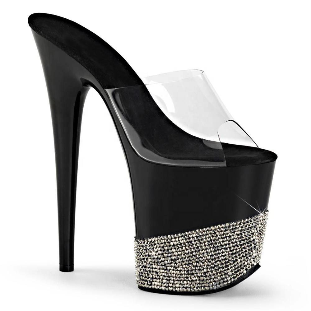 20cm sexy turquoise water drill bottom sky high pole dance platform heels sandals