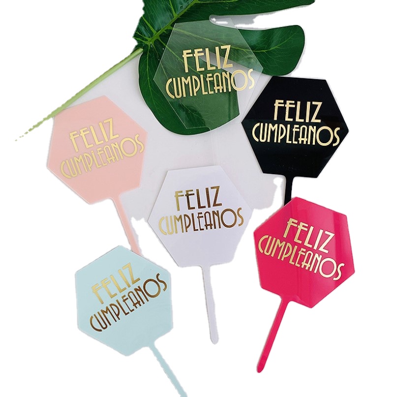 Happy Birthday Cake Topper in Spanish adorno de torta de feliz cumpleanos